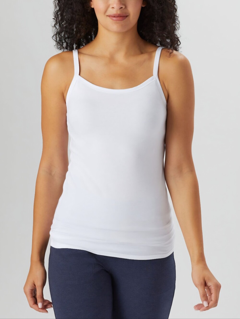Duluth Trading Co Women's White No Yank Tank Cami Top Shirt Shelf Bra Size Large
